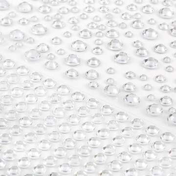 OUTUXED 1725pcs Face Gems Rhinestones Stickers, Self Adhesive Face Jewels Stickers, 3/4/5/6 MM Stick on Rhinestones for Face, Hair, Craft, Nail, Clothes, Shoes