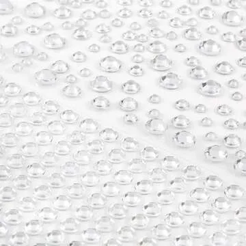 OUTUXED 1725pcs Face Gems Rhinestones Stickers, Self Adhesive Face Jewels Stickers, 3/4/5/6 MM Stick on Rhinestones for Face, Hair, Craft, Nail, Clothes, Shoes