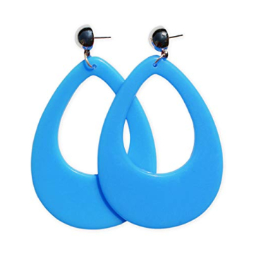 Neon Circular Oval Earrings for 80s Costume Parties