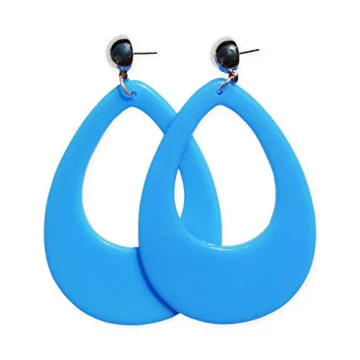 Neon Circular Oval Earrings for 80s Costume Parties