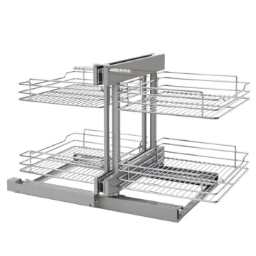 Rev-A-Shelf Dual Tier Pullout Shelf Organizer for Blind Corner Cabinets with 4 Shelves
