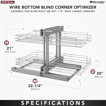 Rev-A-Shelf Dual Tier Pullout Shelf Organizer for Kitchen Cabinets