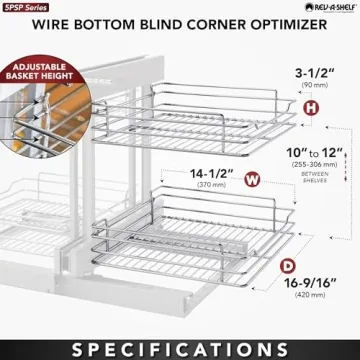 Rev-A-Shelf Dual Tier Pullout Shelf Organizer for Kitchen Cabinets