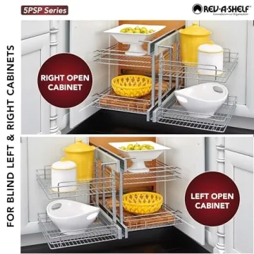 Rev-A-Shelf Dual Tier Pullout Shelf Organizer for Kitchen Cabinets