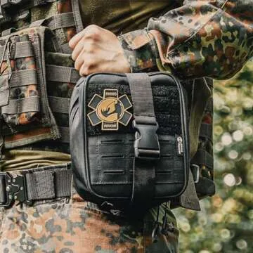 RHINO RESCUE IFAK Trauma First Aid Kit Medical Pouch for Car Home Travel Hiking (Black)