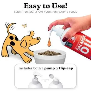 Salmon Oil for Dogs & Cats - Healthy Skin & Coat, Fish Oil, Omega 3 EPA DHA, Liquid Food Supplement for Pets, Supports Joint & Bone Health, Natural Allergy & Inflammation Defense, 16 oz