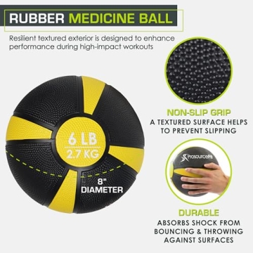 ProsourceFit Medicine Ball for Full Body & Core Workouts