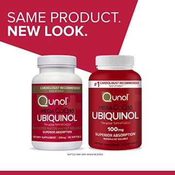 Qunol Ubiquinol CoQ10 100mg Softgels for Heart Health