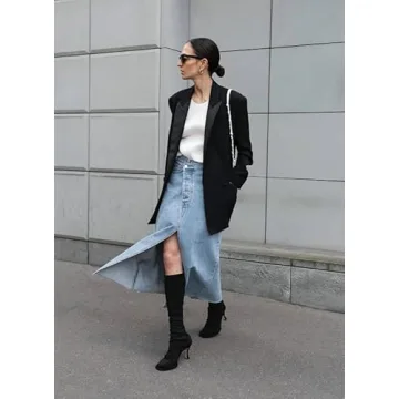 Stylish SweatyRocks High Waist Denim Skirt for Women