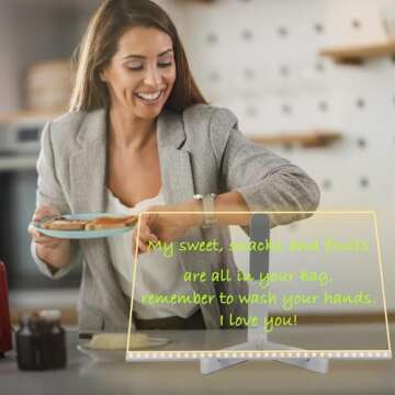 Colorful 12 Colors LED Dry-Erase Note Board - Acrylic Message Board with Stand, USB Power, Rewritable, Night Light, for Home & Business Ultra-Thin Tracing Writing Light Board