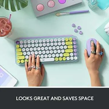 Logitech POP Keys Mechanical Wireless Keyboard with Customizable Emoji Keys, Durable Compact Design, Bluetooth or USB Connectivity, Multi-Device, OS Compatible - Daydream Mint (Renewed)