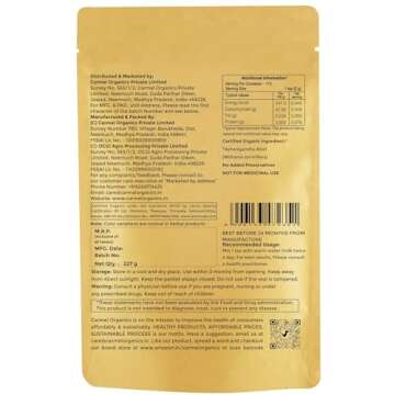 CARMEL ORGANICS Organic Ashwagandha Root Powder (8 Oz or 227g/0.5 Lbs) USDA Certified. Lab Tested, Non GMO & Gluten Free | Withania Somnifera from India