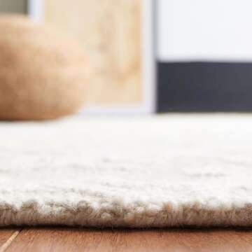 SAFAVIEH Blossom Collection Area Rug - 8' x 10', Grey & Ivory, Handmade Wool, Ideal for High Traffic Areas in Living Room, Bedroom (BLM104A)