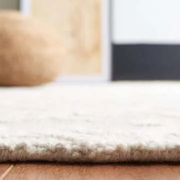 SAFAVIEH Blossom Collection Area Rug - 8' x 10', Grey & Ivory, Handmade Wool, Ideal for High Traffic Areas in Living Room, Bedroom (BLM104A)