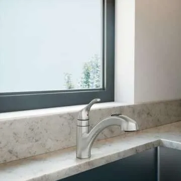 Moen Renzo Spot Resist Stainless One-Handle Pullout Kitchen or Laundry Faucet Featuring Power Clean, CA87316SRS