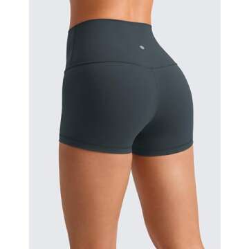 CRZ YOGA Womens Butterluxe Biker Shorts 2.5 Inches - High Waisted Yoga Workout Running Volleyball Sp...