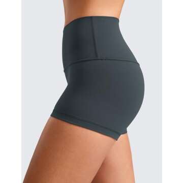 CRZ YOGA Butterluxe Biker Shorts for Women - Dark Green