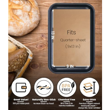 300 PCS Non-Stick Parchment Paper Sheets for Baking