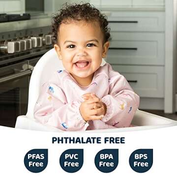 Tiny Twinkle Mess Proof Baby Bib, Cute Full Sleeve Bib Outfit, Waterproof Bibs for Toddlers, Machine...