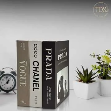 Decorative Book for Home Decor, Celebrating Graduations, Fake Books, Minimalist Decor, Coffee Table Decor Books, Designer Book, Aesthetic Shelves, Hidden Storage Hardcover Faux Book, Set of 3 (Light)