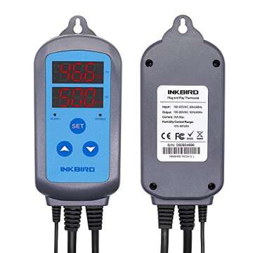 Inkbird Humidity Controller IHC200 Humidistat Mushroom Greenhouse Pre Wired Outlet Dual Stage Humidifier Dehumidifier.