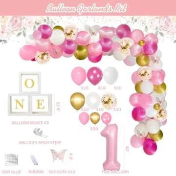 Fiesec 1st Birthday Decorations - Little Miss Onederful & Baby Girl Supplies