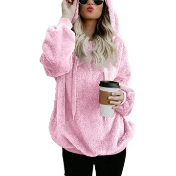 Yanekop Women's Cozy Fleece Pullover Hoodie with Pockets