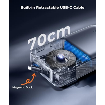 JOYFAR 35W Portable Charger with Built-in USB C Cable