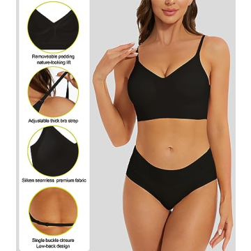 ZITAIMEI Low Back Seamless Bras Multiway Convertible Strap Halter Lifting Bra Spaghetti Strap Wire-Free Padded Backless