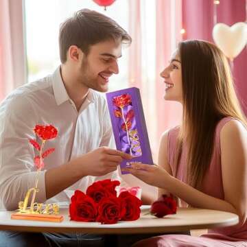 Childom Valentines Day Roses Gifts for Her Mothers, Red Rose Flower Romantic Women Gift with Love St...