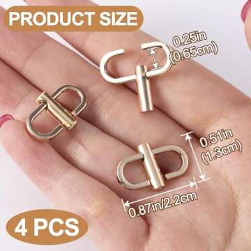 HINZIC 4pcs Chain Strap Shortener for Bag, 360 Rotatable Alloy Chain Clip Buckle, Small Necklace Sho...