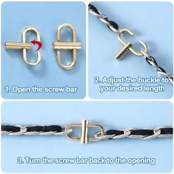 HINZIC 4pcs Chain Strap Shortener for Bag, 360 Rotatable Alloy Chain Clip Buckle, Small Necklace Shortener Clasp Accessories for Shorten Purse Handbag Chain-Gold