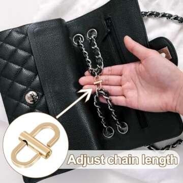 HINZIC 4pcs Chain Strap Shortener for Bag, 360 Rotatable Alloy Chain Clip Buckle, Small Necklace Shortener Clasp Accessories for Shorten Purse Handbag Chain-Gold