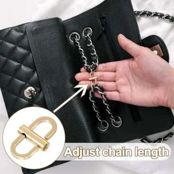 HINZIC 4pcs Chain Strap Shortener for Bag, 360 Rotatable Alloy Chain Clip Buckle, Small Necklace Shortener Clasp Accessories for Shorten Purse Handbag Chain-Gold