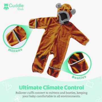 Cozy Fleece Baby Bunting Bodysuit for Infants and Toddlers