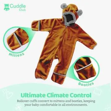 Cozy Fleece Baby Bunting Bodysuit for Infants and Toddlers
