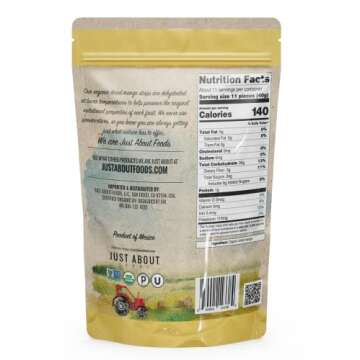 Just About Foods Organic Dried Mangoes Pack of 2 - 1 lb