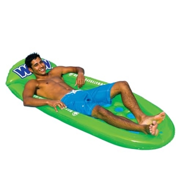 WOW Sports Inflatable Pool Float Green Lounger - Perfect for Tanning and Relaxation
