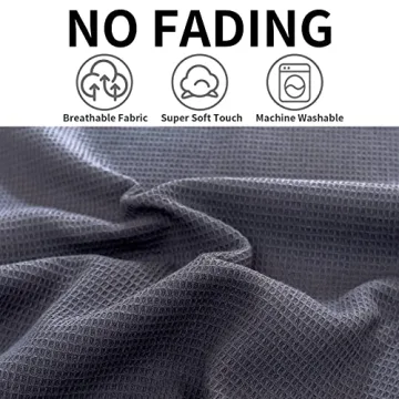 QUILTINA 100% Cotton Waffle Weave Dish Towels Set - 6 Pack