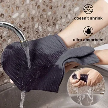 QUILTINA 100% Cotton Waffle Weave Dish Towels Set - 6 Pack