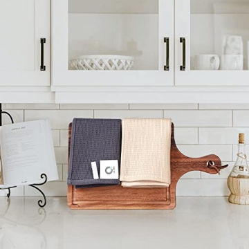 QUILTINA 100% Cotton Waffle Weave Dish Towels Set - 6 Pack