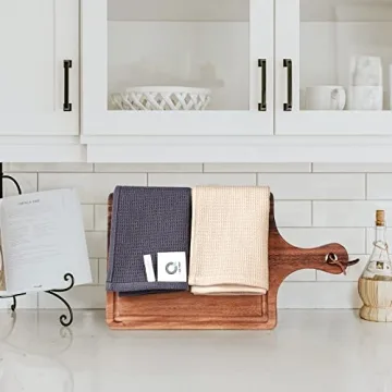 QUILTINA 100% Cotton Waffle Weave Dish Towels Set - 6 Pack