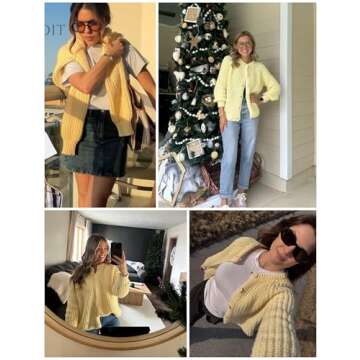 Watashi Women's Chunky Knit Cardigan for Ultimate Comfort