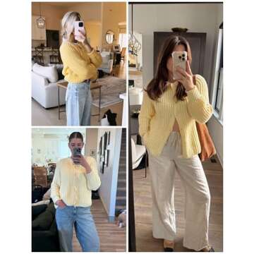 Watashi Women's Chunky Knit Cardigan for Ultimate Comfort