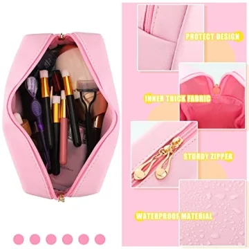 Sotiff Preppy Patch Makeup Bag Set for Women, 3 Pieces