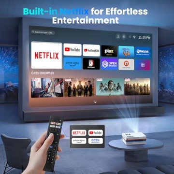 4K Projector with Netflix, Dolby Audio, WiFi & Bluetooth