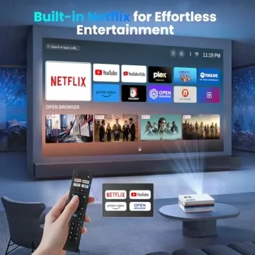 4K Projector with Netflix, Dolby Audio, WiFi & Bluetooth
