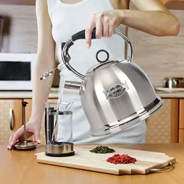 Stainless Steel Whistling Tea Kettle for Home & Kitchen