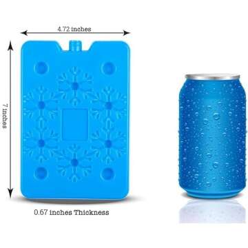 BLUE ELE BE01 Ice Pack for Lunch Box and Cooler, BPA Free, Reusable and Long Lasting, Slim and Lightweight Design for Kids, Set of 4, Fun & Colorful