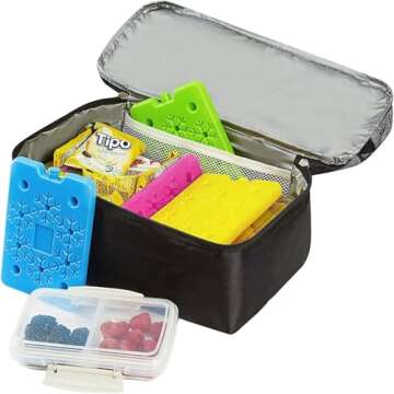 BLUE ELE BE01 Ice Pack for Lunch Box and Cooler, BPA Free, Reusable and Long Lasting, Slim and Lightweight Design for Kids, Set of 4, Fun & Colorful